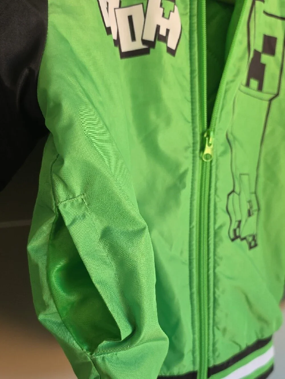 Kids Green Minecraft Creeper Bomber Jacket